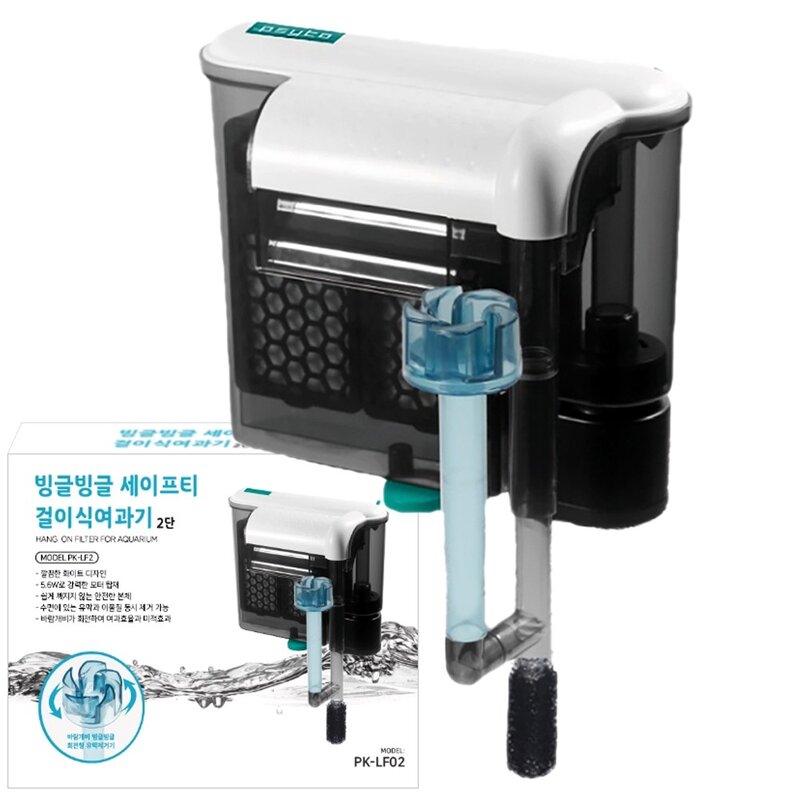 페이토 관상어 빙글빙글 세이프티 2단 걸이식 여과기 PK-LF2, 5.6W, 1개