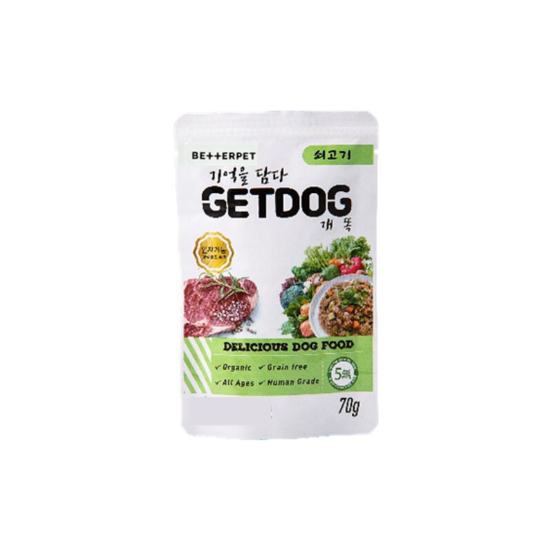 베러펫 개똑 강아지 습식사료 주식 파우치 소고기+오리+참치 70g 24개, 없음