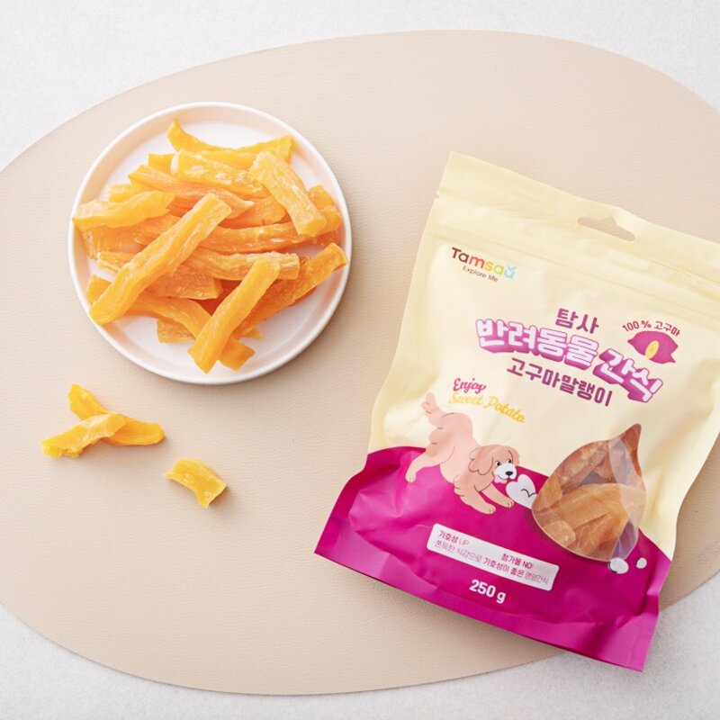 탐사 강아지 간식 고구마 말랭이, 250g, 6개