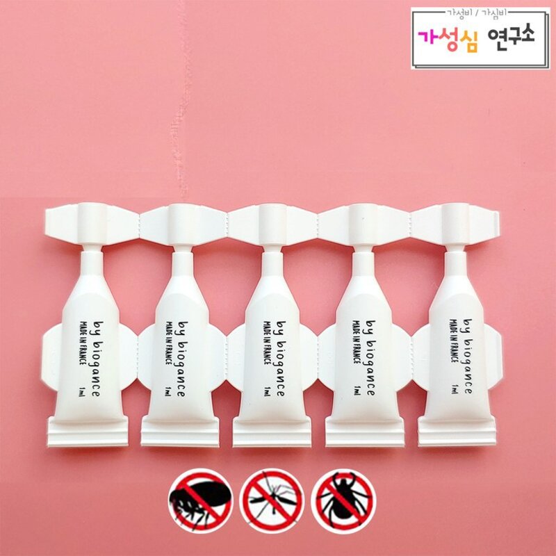 강아지 사상충 외부기생충 원인 심장 해충 방지 예방 5매입 모기 진드기 퇴치제 스팟온+가성심연구소 물티슈+정품 스티커 동봉, 5개, 1ml