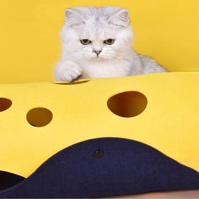 리빙쉘 고양이 숨숨 캣터널, 1개, 오렌지+그레이