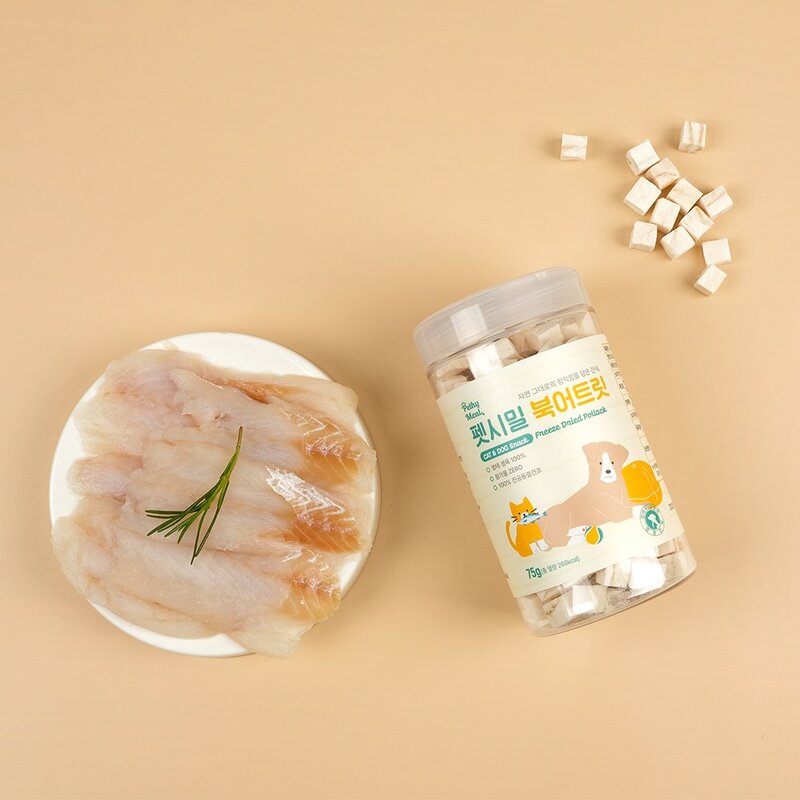 펫시밀 저염분 북어트릿 동결건조 강아지 고양이 동물병원 입점간식, 명태, 120g, 1개