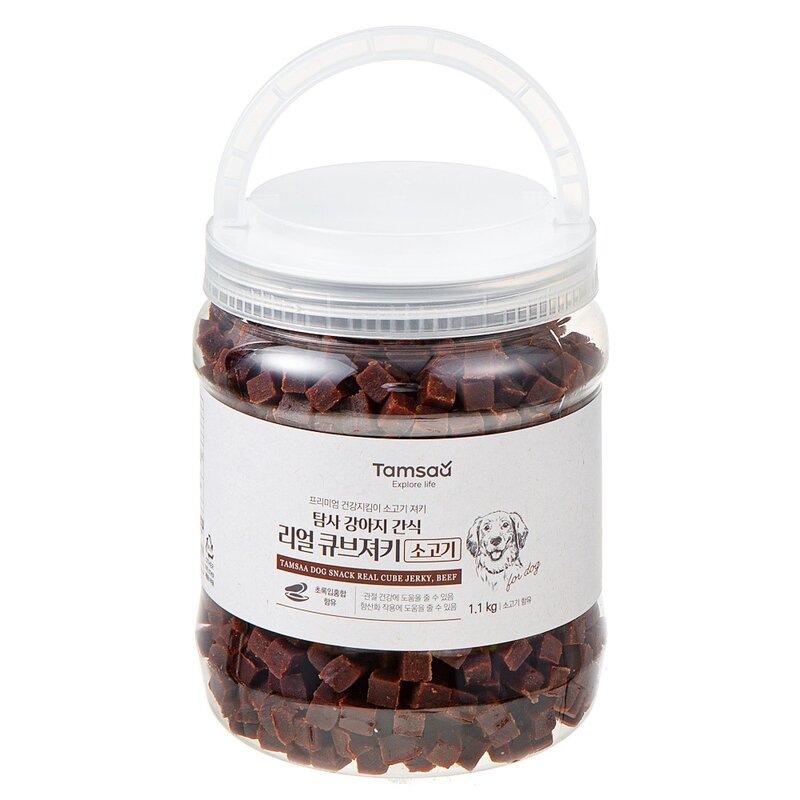 탐사 강아지 간식 리얼 촉촉 큐브 져키, 소고기, 1.1kg, 1개