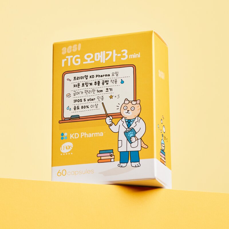 3651 고양이 강아지 오메가3 영양제 60캡슐 순도 80% KD Pharma, 1개