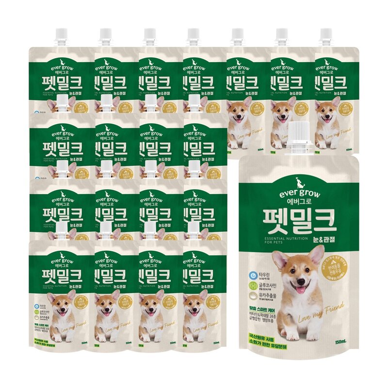 에버그로 펫밀크 강아지우유 [유통기한 2024-10-25 까지], 20개, 150ml, 눈&관절 맛