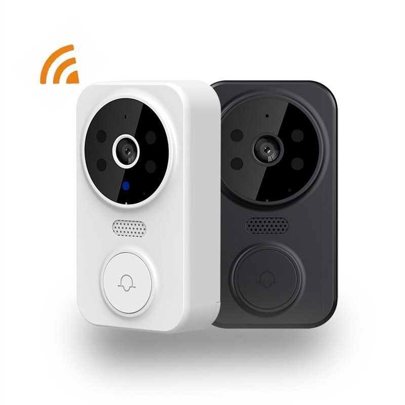 Fowod 스마트 도어벨 현관 카메라 CCTV 무선 인터폰 초인종, 흰색