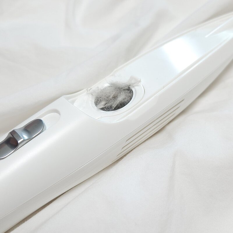 레오프 단모 장모 초보자용 LED 진공 흡입 미니 애견 바리깡 이발기, 화이트, 1개