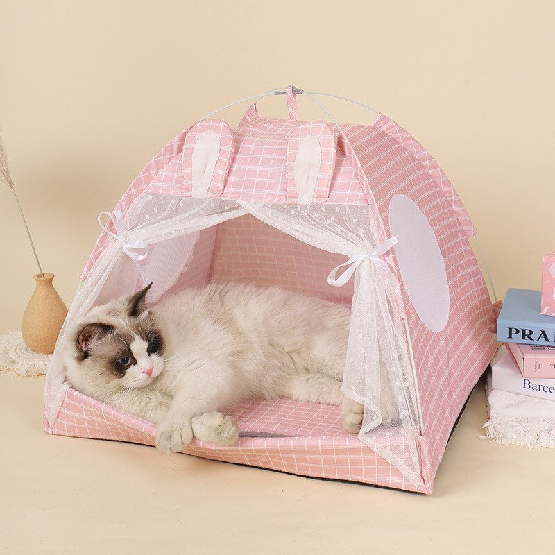 다묘집사 고양이 숨숨집 토끼 텐트, 1.파랑토끼텐트, 1개