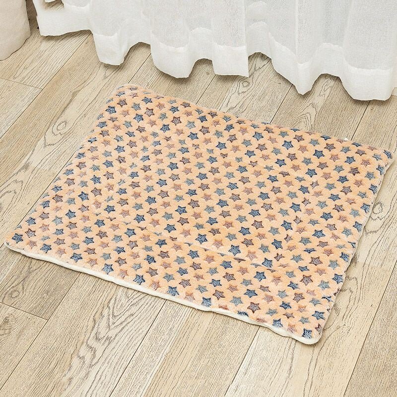 고양이 애견 담요 강아지 전용 고양이용 이불 담요 강아지 이불 패드 사계절, XL75x100cm(90근), 옐로 스타, 1개
