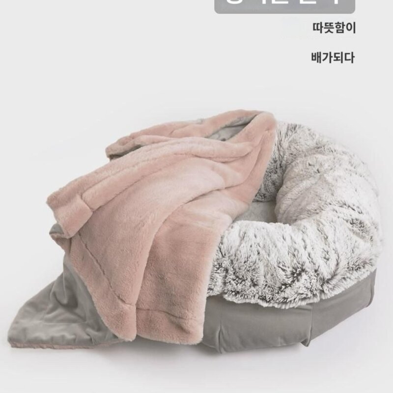 UFBemo 애견 담요 고양이 전용 담요 강아지 이불 매트 보온 중소형견 공용 수면 매트, 나염 플라워 블루, M-70x100cm, 1개