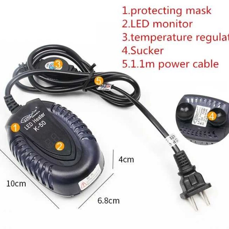 히터 어항 소형 저수위 거북이 LED 디지털 자동 방폭 가열, YX-28 25W, EU adapter plug, 1개