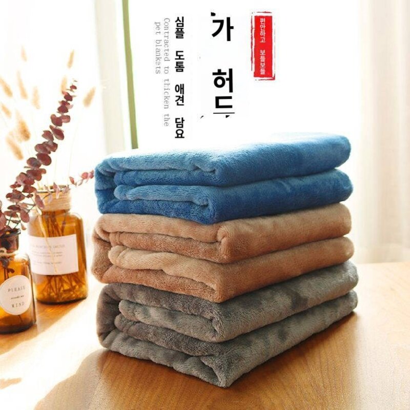 애견담요 강아지 전용 겨울 두꺼운 강아지 덮는 이불 코랄 고양이가 자는 담요, 100x70cm(기본형), 색상무작위, 1개