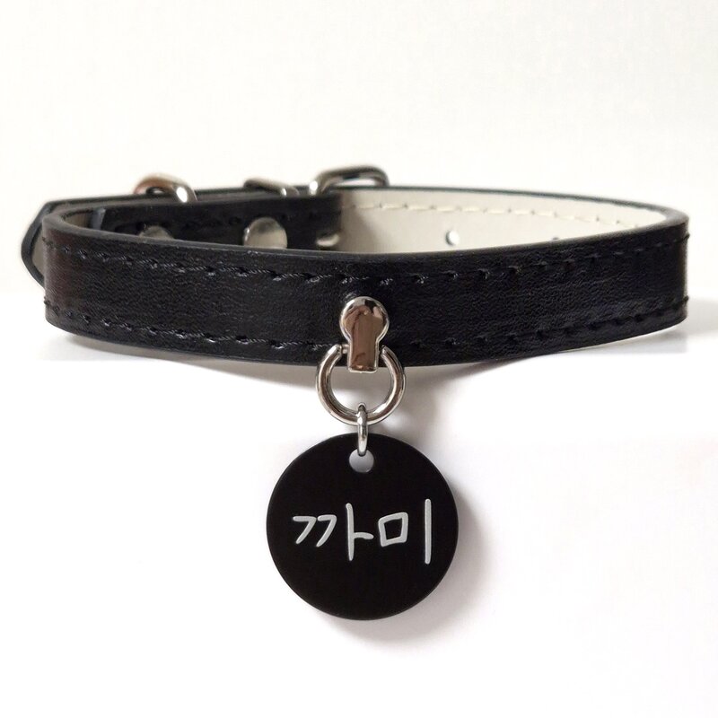 포우팔레트 생생한컬러 강아지 고양이 인식표 목걸이, 하늘, 1개