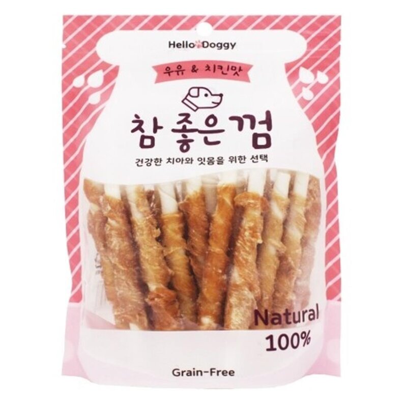 우유 앤 치킨맛 건강한 치아 반려견껌 24P 강아지트릿, 1개