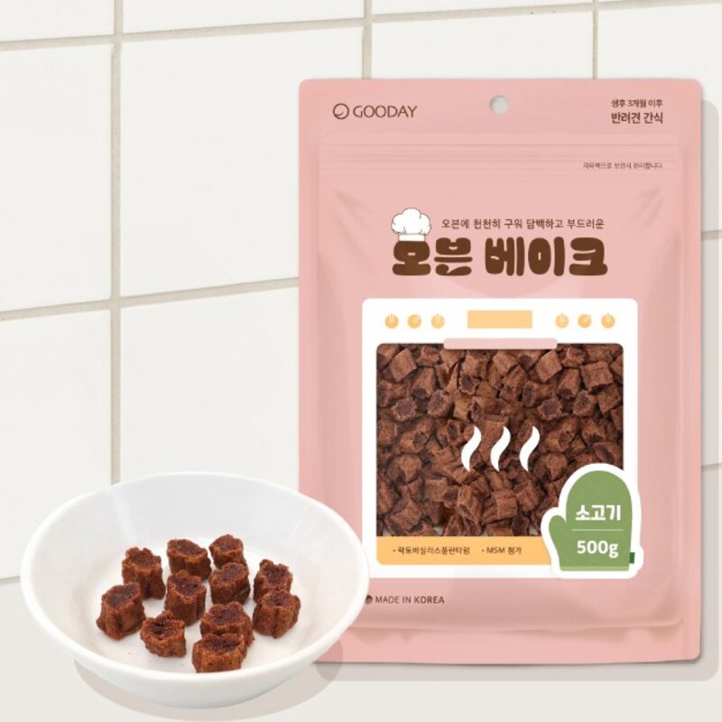 굿데이 강아지 오븐 베이크 간식, 닭고기, 500g, 1개