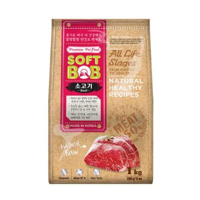 [오너클랜] 강아지소프트사료 개사료 건강사료 펫사료 소고기 1kg, 1개