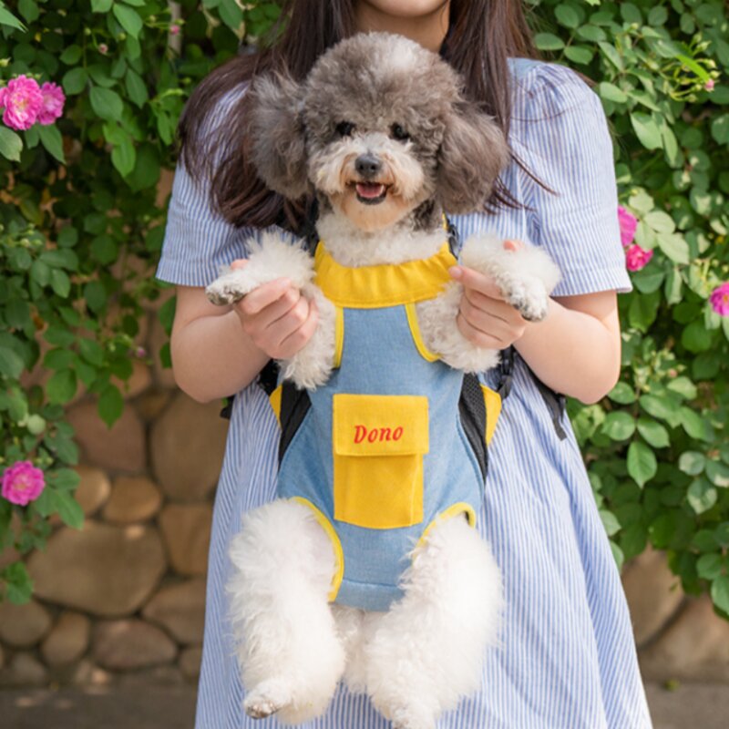 고냥냥 강아지 고양이 포대기 이동가방, 파랑, 1개