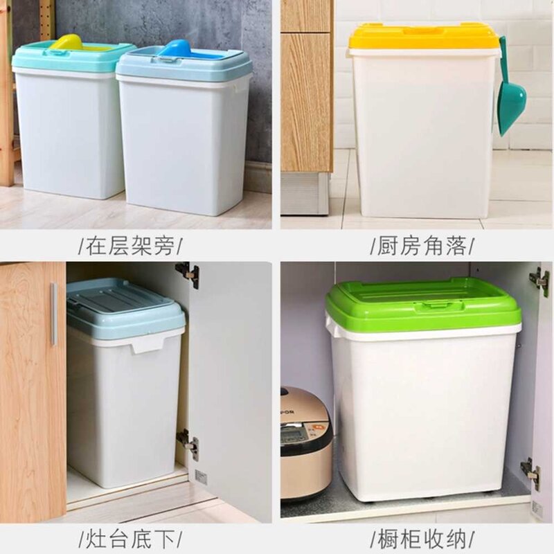 강아지 사료통 대형견 플라스틱 40kg 50kg 골드리트리버 진돗개 개사료통, 2. 스몰 브라운 24kg, 1개