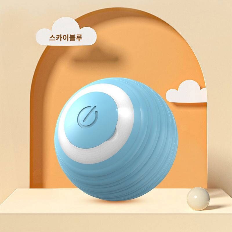 실버 레이어드 전용 고양이 놀이 완구 자동심풀 롤러볼 캣츠 스마트 산책용 캣츠볼, 파란 공 굴리기 (스마트 동반자고독과 이별)