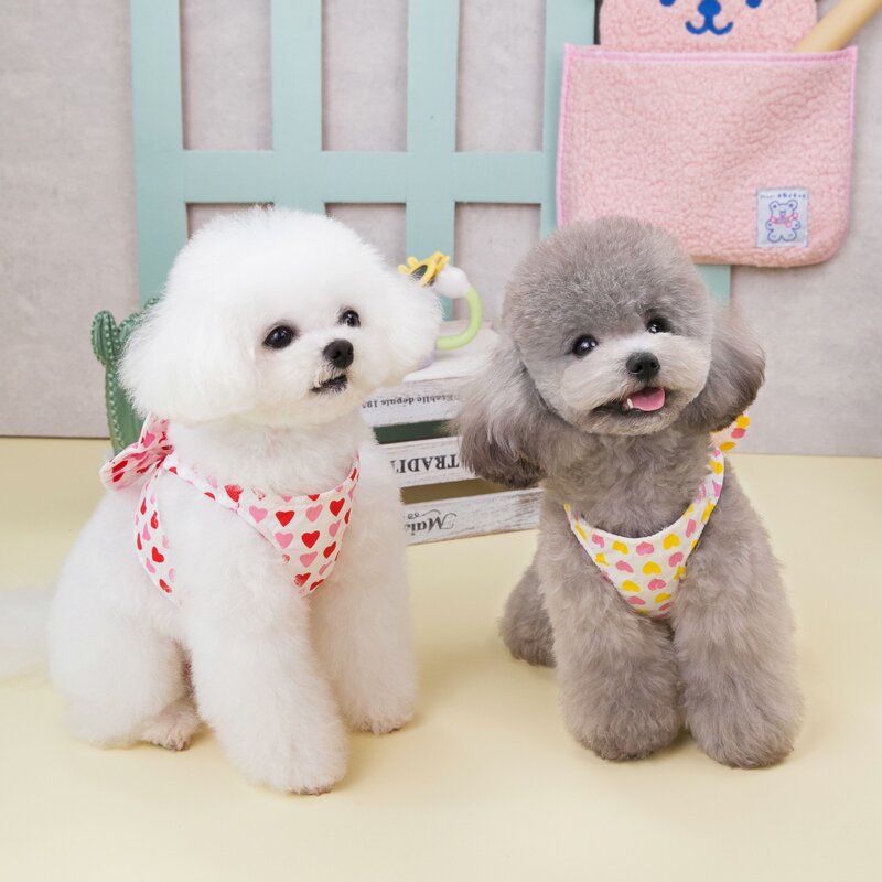 강아지하네스 애견가슴줄 왕리본 소형견 하네스, XL, 레드