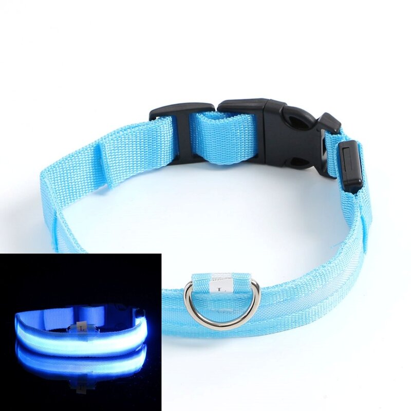 LED 개목줄 강아지목줄 L 블루 고양이목줄 개줄