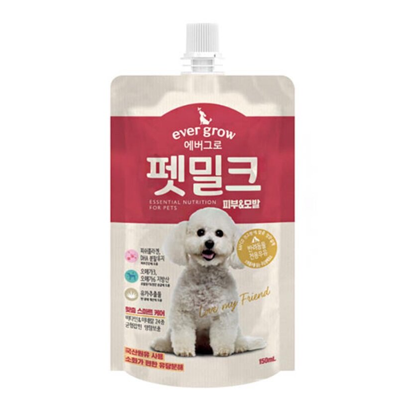 모발윤기와 영양주는오메가3 우유150ml 6개 강아지간식