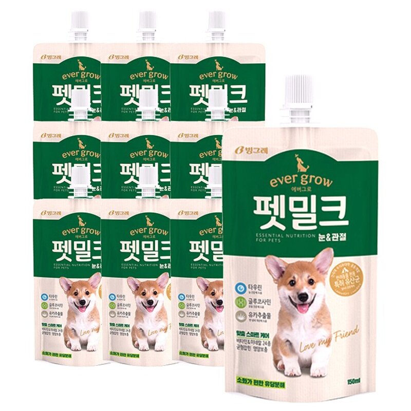 에버그로 펫밀크 강아지 간식, 눈&관절, 150ml, 10개