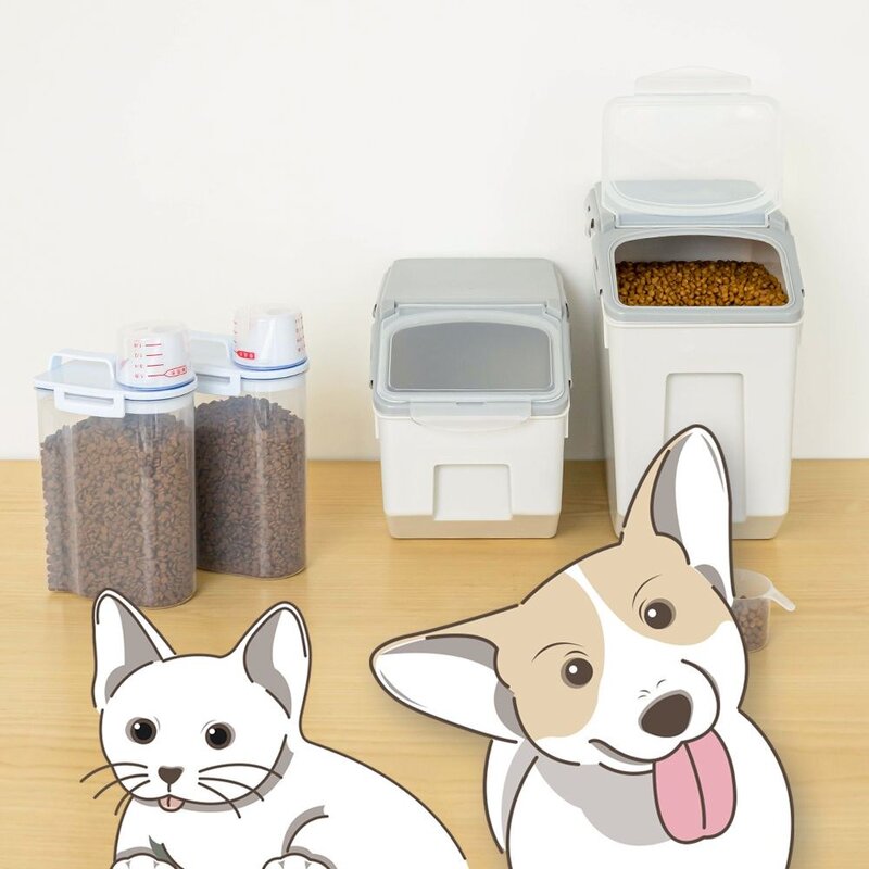 사료통 고양이사료보관 강아지 고양이 습기차단 사료보관통 간식보관함 소1+1(8277EA), 소 1+1, 본상품선택