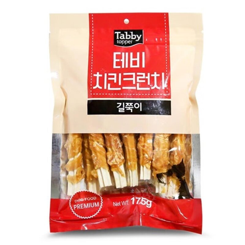 바삭 발포껌 애견간식 치석제거 닭고기 개 이빨관리 이갈이 멍멍이, 1개