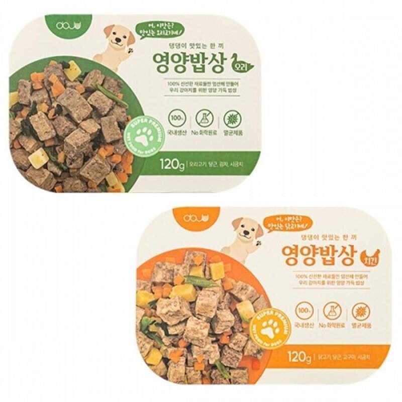 맛있게 소화시키는 습식 전연령견사료 120g 강아지다이어트사료 반려견 밥, 상세페이지참조, 영양밥상 치킨