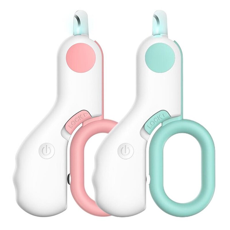 LED 미니 강아지발톱깎이 핑크+블루 1세트 건전지포함 고양이발톱깎이 강아지미용 고양이미용 클리퍼, 블루1개+핑크1개+건전지2개