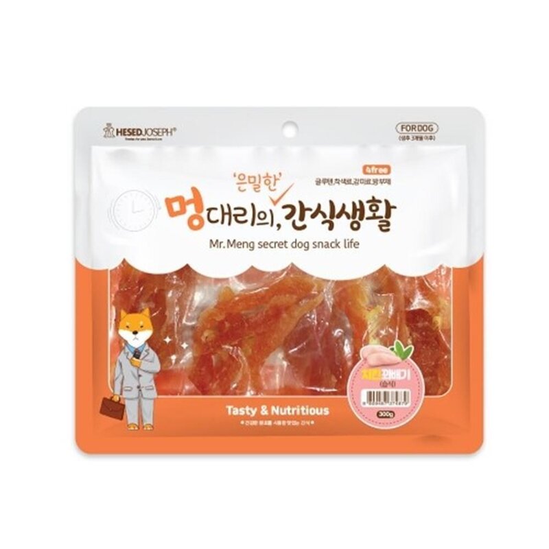 무항생제 닭고기 젤리꽈배기 간식 300g 맛좋은강아지간식 훈련용간식 비숑