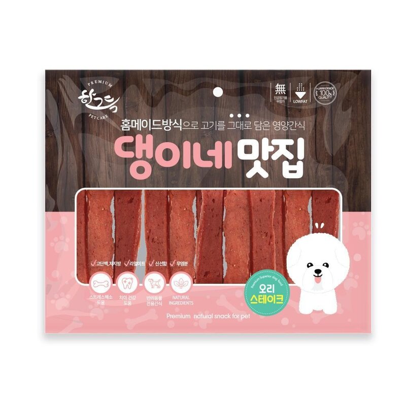 건강한 간식 오리 스테이크 300g 맛있는간식 애견육포
