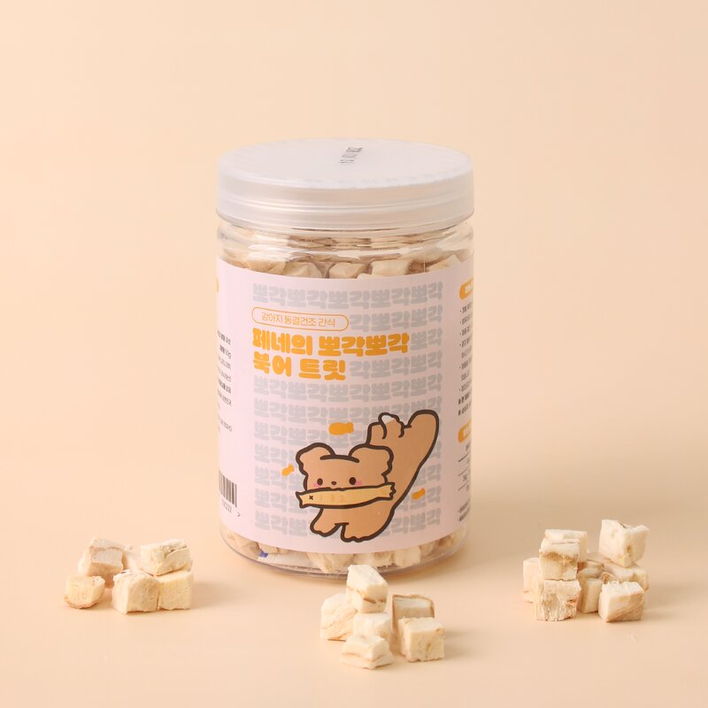 페네핏 강아지 뽀각뽀각 동결건조 간식 큐브 100% 원물 트릿, 1개, 50g, 북어