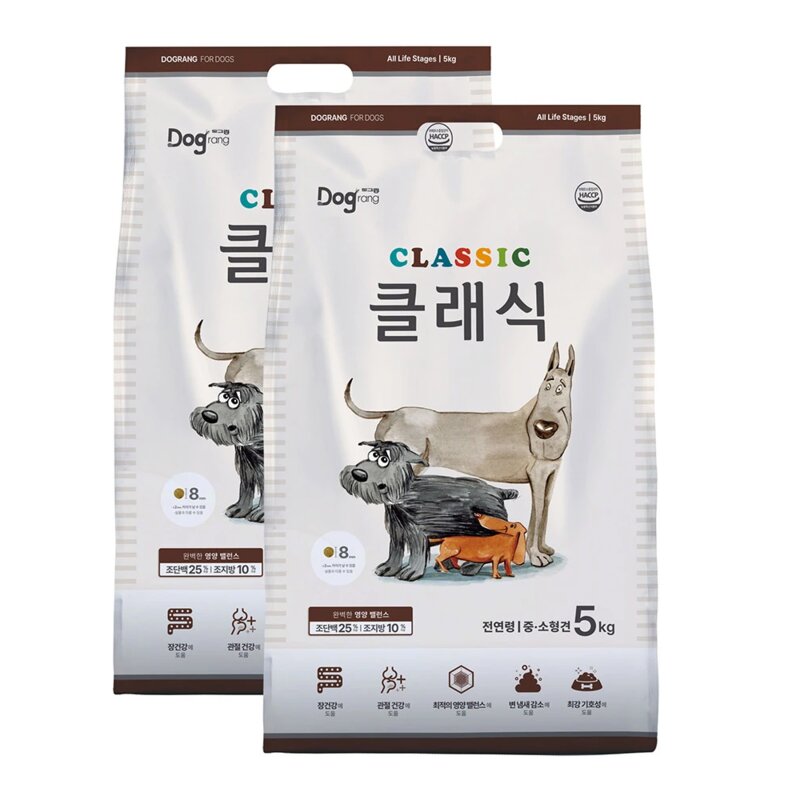 도그랑 클래식 전연령 애견사료 5kg x 2