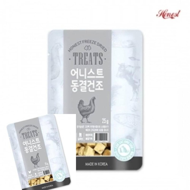 MF04 어니스트 동결건조 치킨큐브 25G 애견간식 치킨큐브트릿 강아지보양식