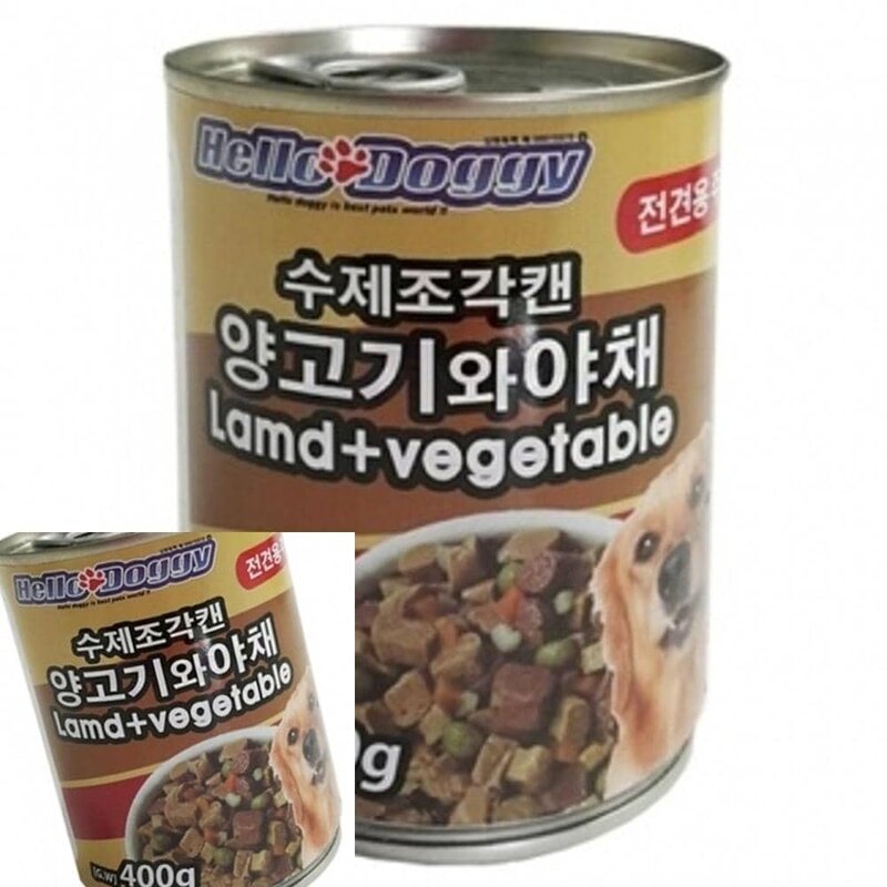 MF04 수제조각캔 양고기와 야채400G 주식캔 애견캔 단백질캔 양고기통조림