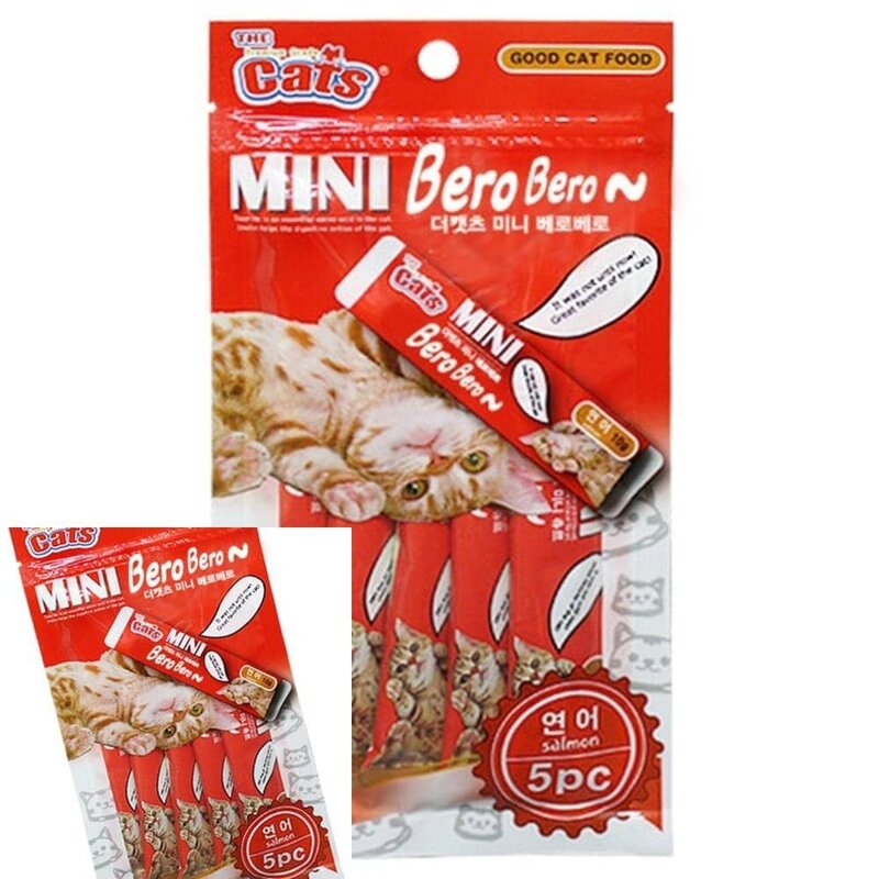 MF04 더캣츠 미니 연어 5P 맛있는고양이간식 고양이미니베로 미니베로베로