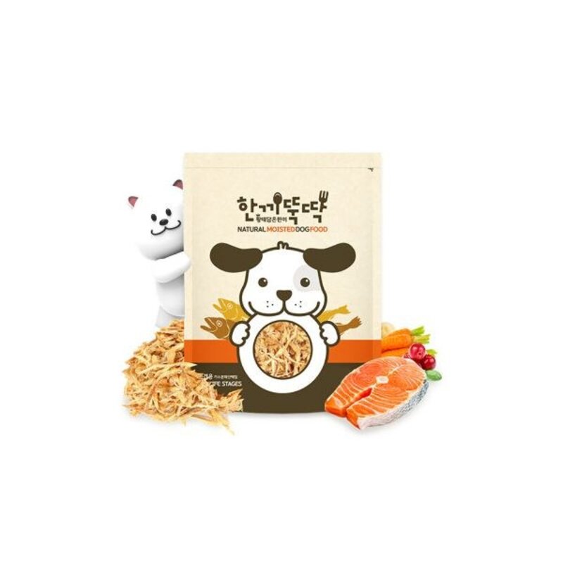 한끼뚝딱 강아지 애견 습식 사료 황태와 연어 1kg