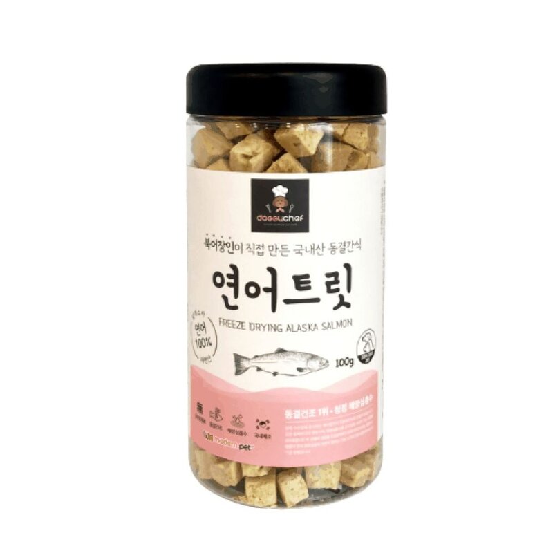 고양이간식 도기쉐프 연어 트릿 90g 고양이종합(9248EA), 1, 본상품선택