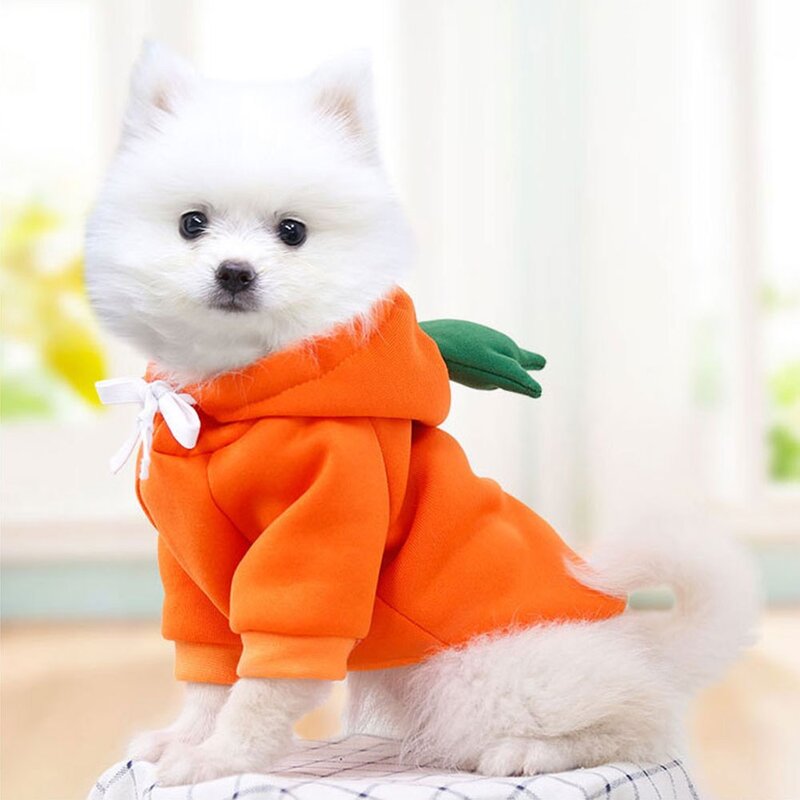 마이바우 애교머리 후드티 강아지옷 고양이옷 반려동물, 오렌지(당근), 1개