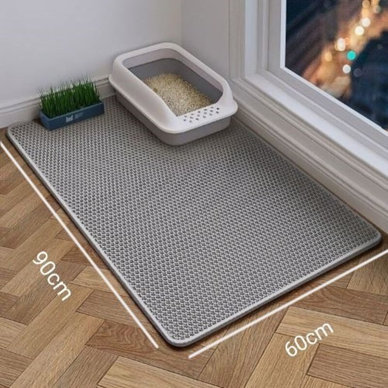 티유 고양이 사막화방지 화장실 벌집모양 모래매트, 특대형 베이지 90*60cm