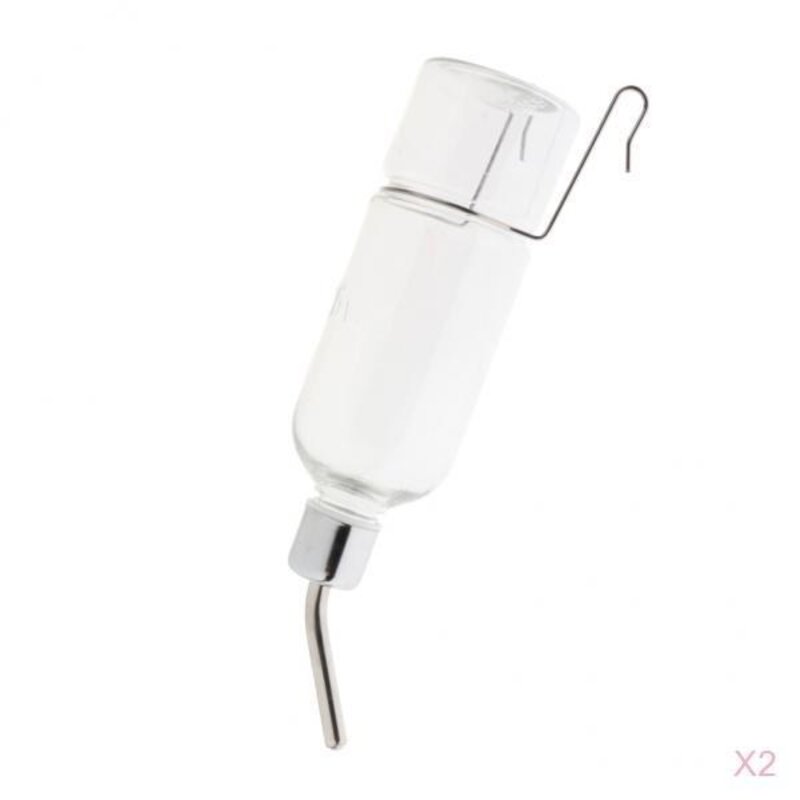 Zeyuan 2pcs 350ml 작은 애완 동물 친칠라 기니피그를위한 볼 밸브가있는 플라스틱 물병, 1개
