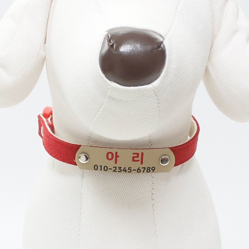 미소펫 인디 INDI 강아지 고양이 인식표 목줄, 레드, 1개