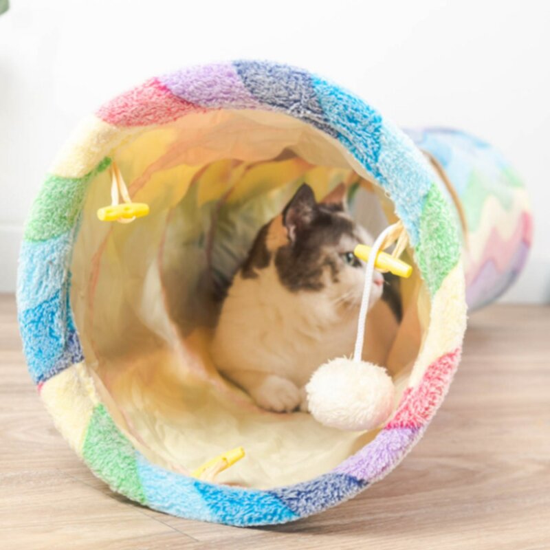 빌리네집 레인보우 고양이 터널, 혼합 색상, 1개