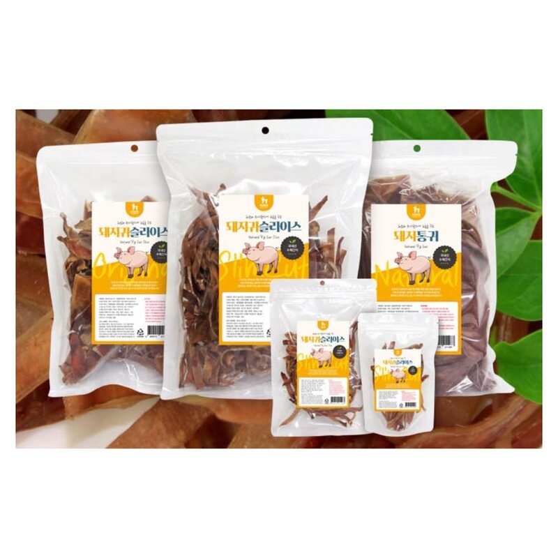 웁스 애견용 돼지귀 간식 육포, 500g, 1개