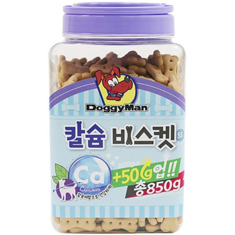 도기맨 칼슘 비스켓 SS 850g 강아지 대용량 보틀 비스켓, 1개
