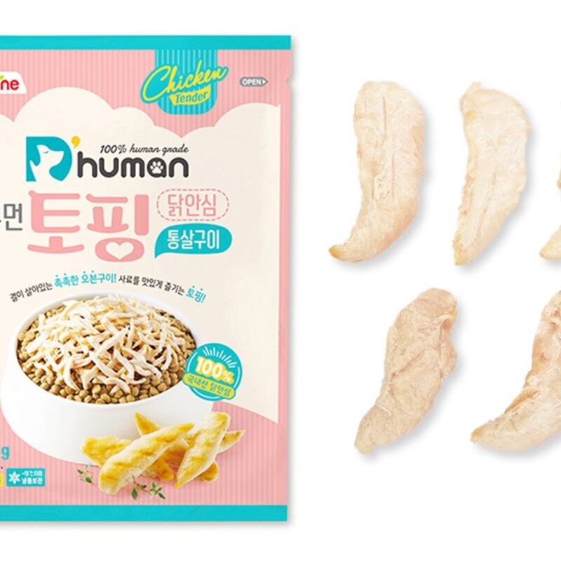 듀먼 전연령용 토핑 통살구이 강아지 생식 사료, 닭, 100g, 6개