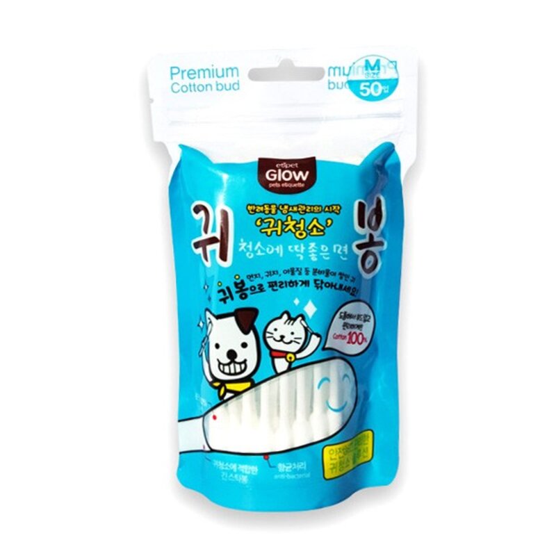 에티펫 글로우 귀청소 면봉 100매 x4개 애견위생용품, 4개, 100g