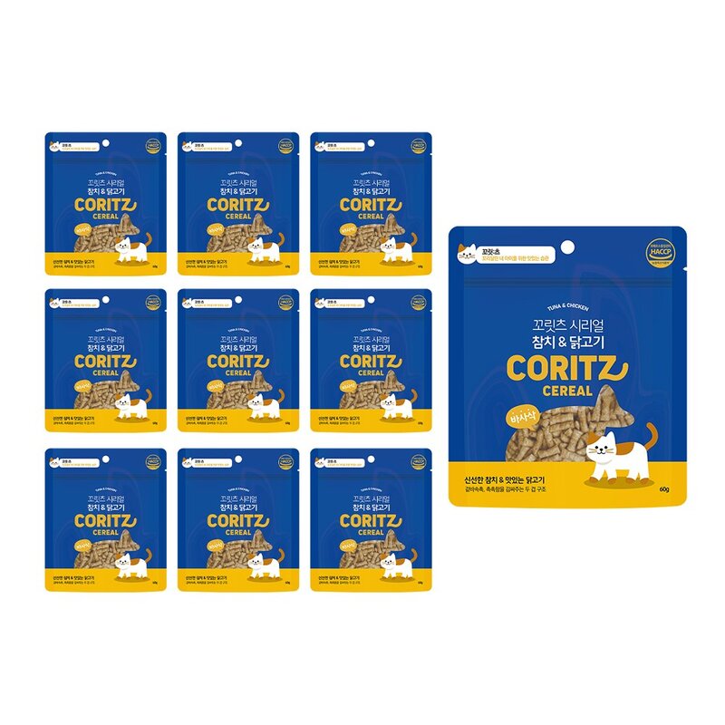 (CAT)꼬릿츠 시리얼(고등어&닭고기)60g - 298863, 고등어&닭고기, 60g, 1개